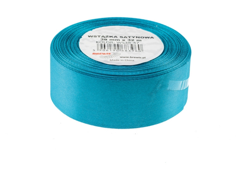 Wstążka satynowa 38mmx32m niebieska Brewis